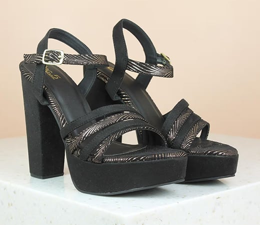Inc.5 Sequined Black High Heels
