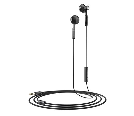 Portronics Black in-ear wired earphones