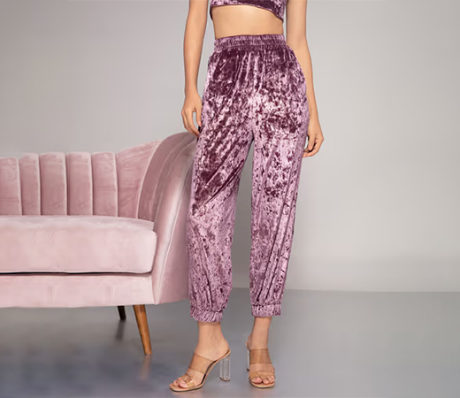 Twenty Dresses by Nykaa Fashion Mauve joggers