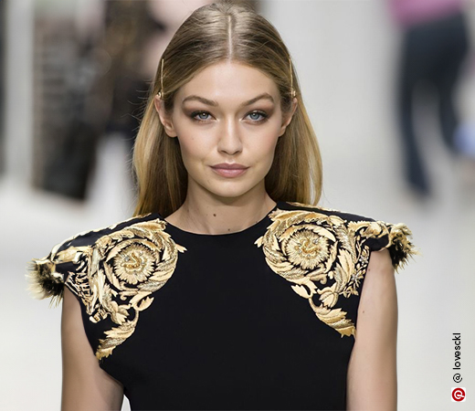 Gigi Hadid wearing hairpins