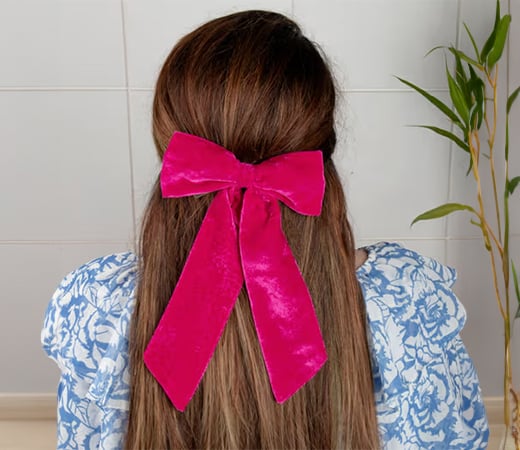 Arendelle Velvet Pink Large Bow