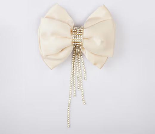 Choko Embellished Satin Bow Alligator Hairclip
