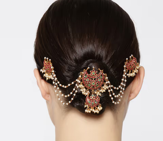 Priyaasi Multistrand Beaded Chains Bun Pin