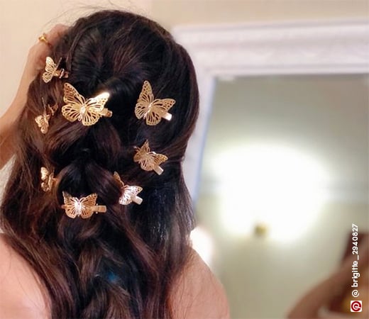 Gold butterfly clips
