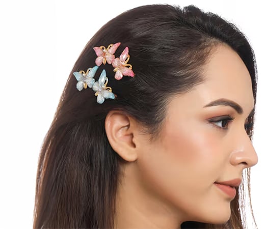 Yellow Chimes Butterfly Embellished Claw Clip