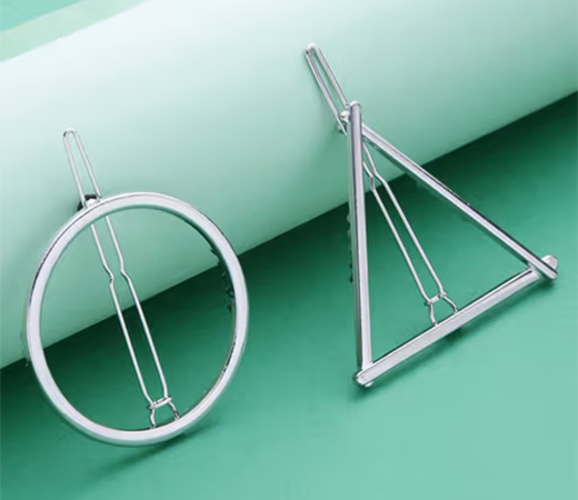 ToniQ Silver Geometric Hair Clip/Hair Pin 