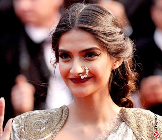 Sonam Kapoor wearing a nose ring
