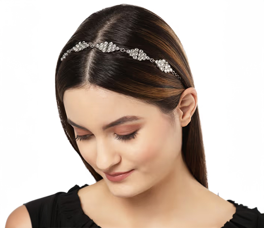 Karatcart Oxidised Kundan Hairband 