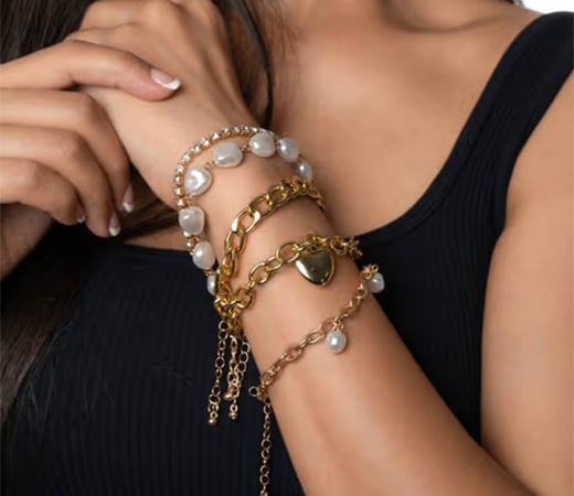 White Lies Crystal Baroque Pearl Multi-layered Bracelet
