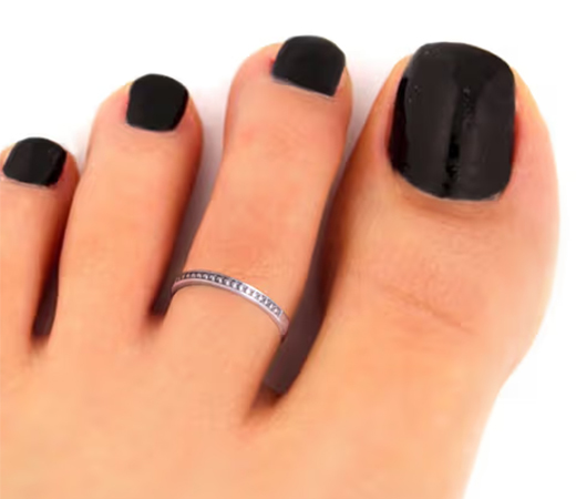 GIVA Oxidised Silver Bead Toe Ring