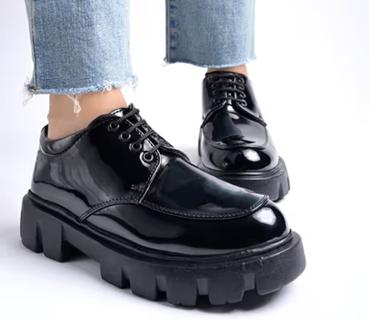  Shoetopia Smart Casual Lace-up Detailed Black Loafers