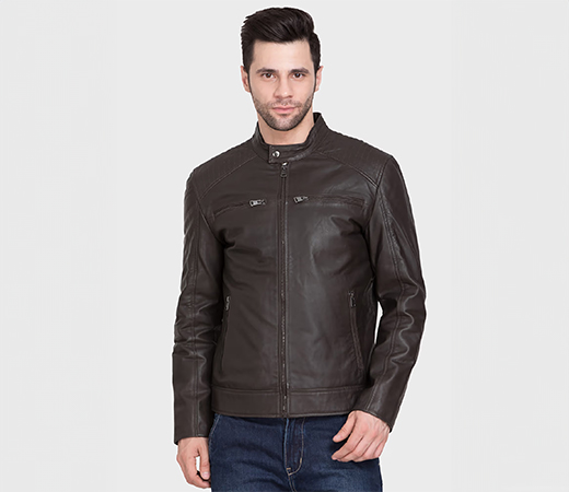 Justanned Double pocket leather jacket