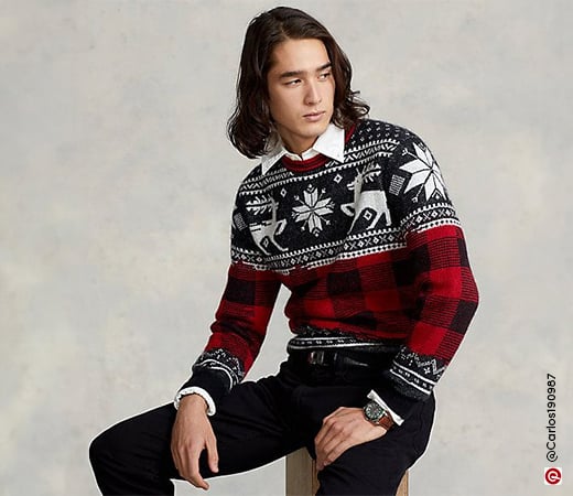 Black and red sweater for men 