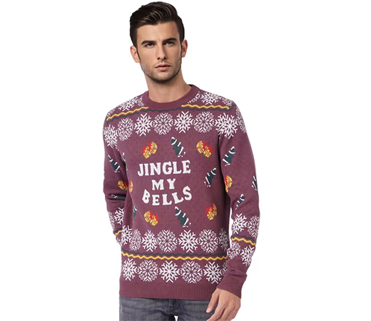 Jack & Jones Maroon X-Mas Print Pullover 