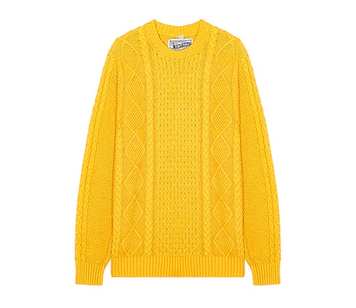 Schott Yellow cableknit sweater