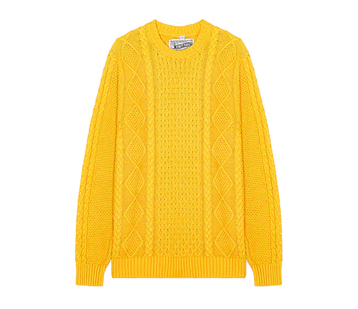 Schott Yellow cableknit sweater