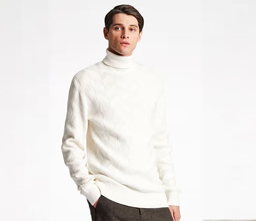 Bruun & Stengade White turtleneck sweater 