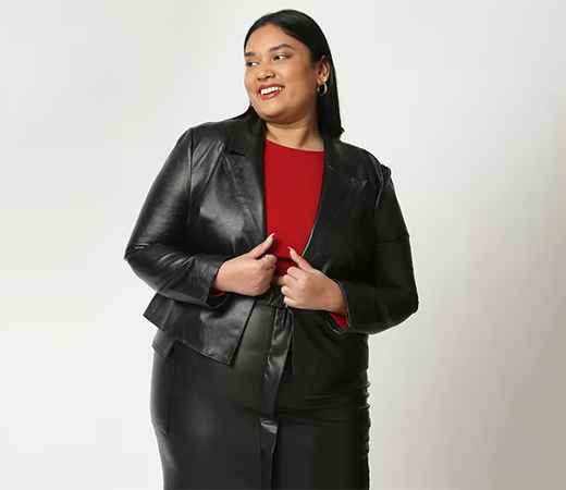Twenty Dresses by Nykaa Fashion Curve Leather Jacket