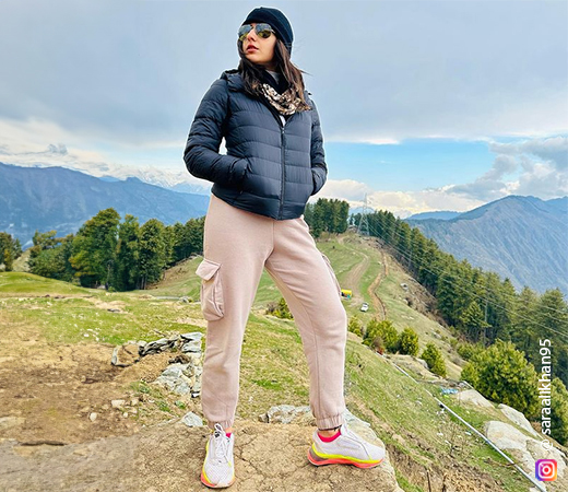 Sara Ali Khan wearing a puffer jacket