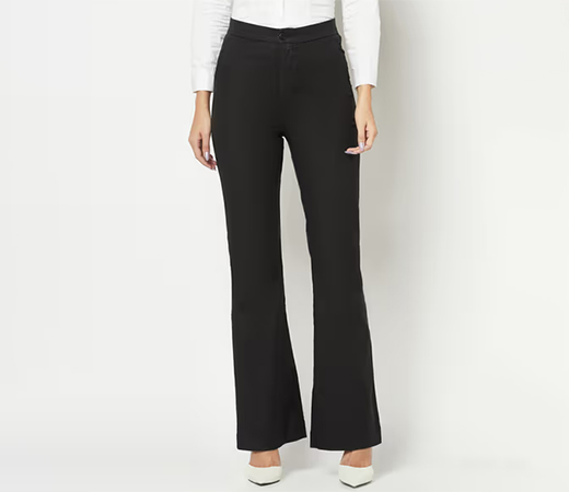 CRIMSOUNE CLUB Women Black Bootcut Trousers