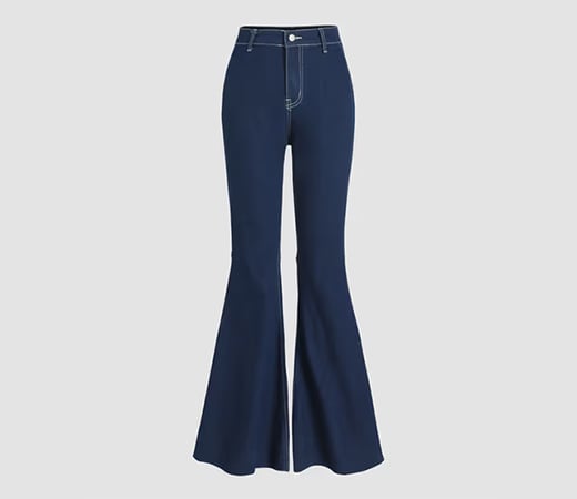 Cider Denim Solid Flared Trousers