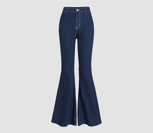 Cider Denim Solid Flared Trousers