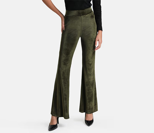 Kazo Green Flared Velvet Trouser
