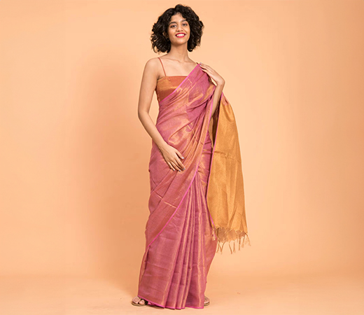 Suta Zari-edged saree