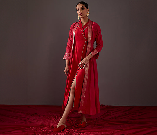 Abhishti Flared jacket with wrap dress