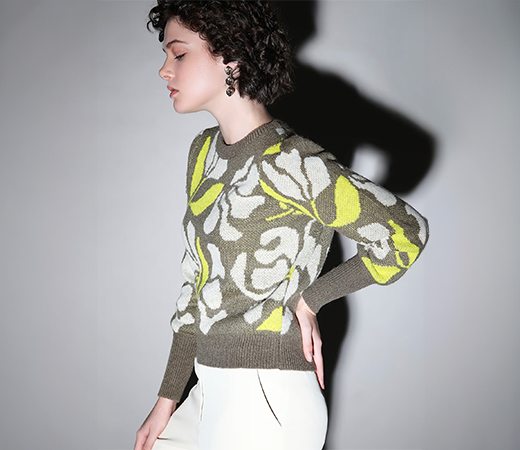 Vero Moda green printed pullover