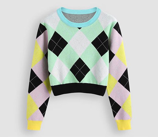  Cider Diamond pattern knitted sweater