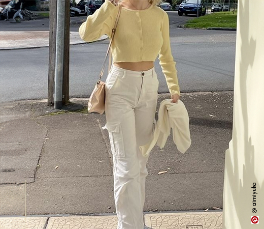 Pastel yellow sweater top