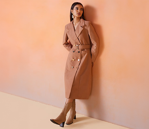  RSVP by Nykaa Fashion Beige long overcoat