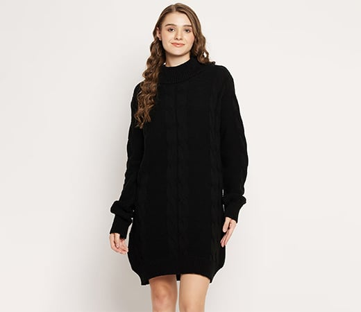 Kasma Black Sweater Dress