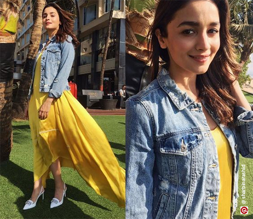 Alia Bhatt wearing a denim jacket