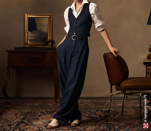 Woman wearing a waistcoat