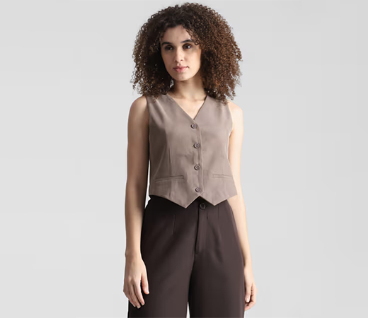 ONLY Grey Short Waistcoat