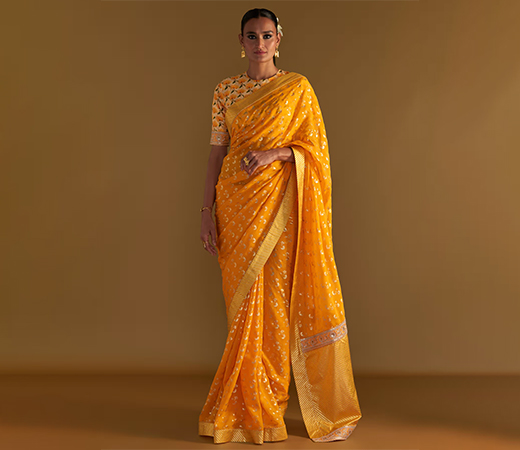 Masaba Mango Yellow Spring Bud Saree