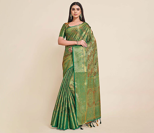 Mimosa Kanjivaram Art Silk Saree With Unstitched Blouse
