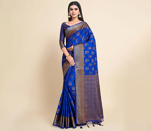 Mimosa Kanjivaram Art Silk Saree With Unstitched Blouse