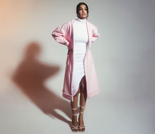 Lea Clothing Sierra Pink Rib Winter Coat