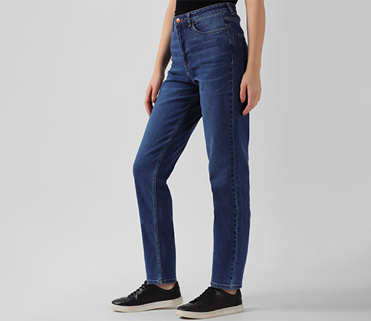  Women Navy Mid Wash Regular Fit Jeans by Van Heusen