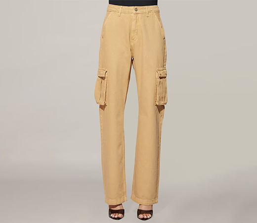  Khaki Baggy Cargo Denim Jeans by Twenty Dresses by Nykaa Fashion