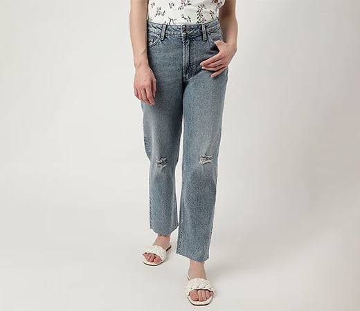 Solid Boyfriend Fit Jeans from Marks & Spencer
