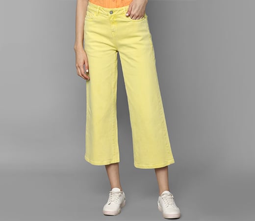 Women’s Yellow Regular Jeans by Allen Solly