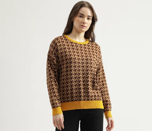 United Colours of Benetton Round Neck Printed Sweater