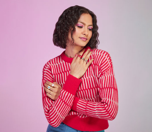 MIXT by Nykaa Fashion Red Round Neck Oversized Sweater