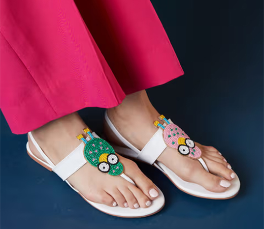 Gajra Gang Sundowner White Beaded Embroidery Sandal