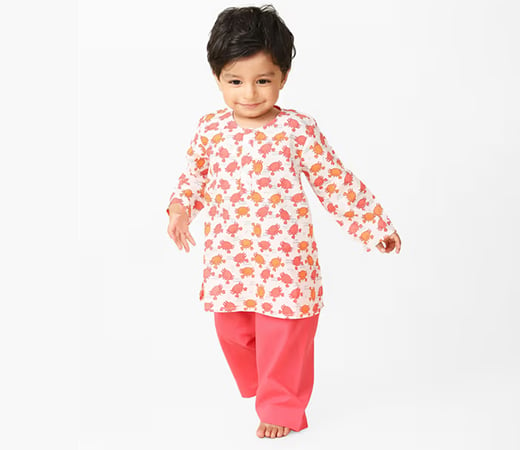 Fabindia Red Cotton Printed Regular Pyjama
