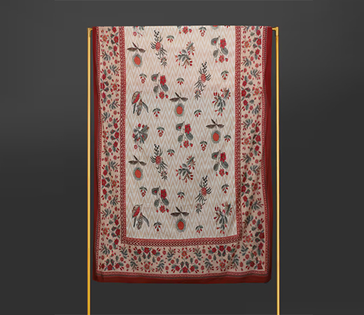 Ritu Kumar Beige & Red Flora Table Cloth